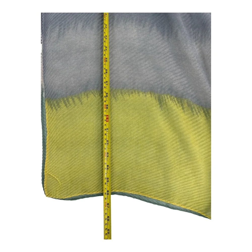 Sally McKeen Scarf Womens OS Yellow Blue Green Excellent Tie Dye Ikat Boho Wrap